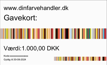 Gavekort til www.dinfarvehandler.dk på 1000,-